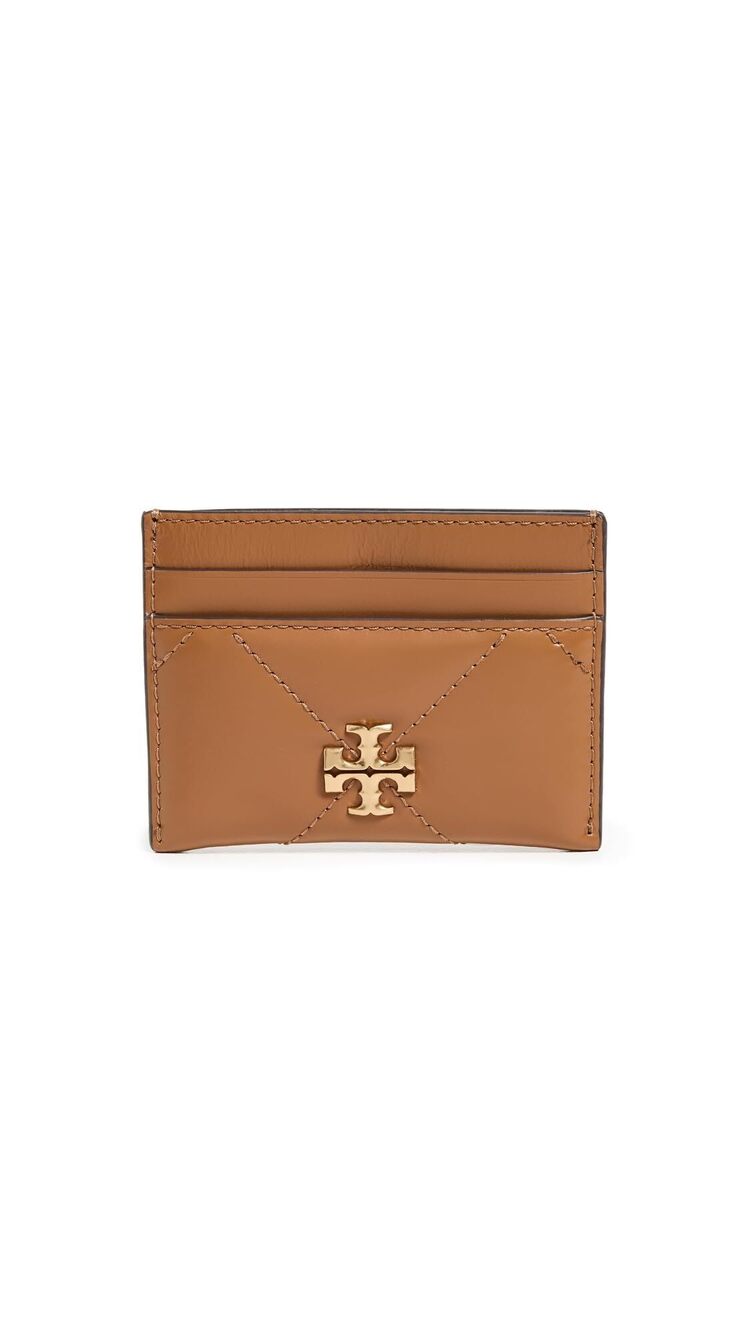 1629 Kira Diamond Quilt Card Case, Classic Chestnut, Tan, One Size